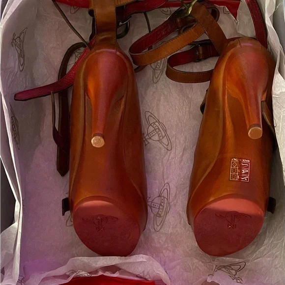 Vivienne Westwood Gladiator Brandy/Rosso Sex And The City High Heels - Picture 9 of 9